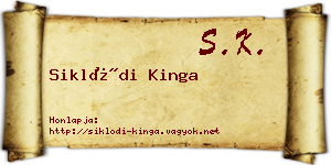Siklódi Kinga névjegykártya